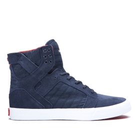 Dámské Kotníkové Boty Supra SKYTOP Tmavě Blankyt/Bílé | CZ-16604